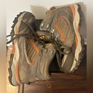 Men's The North Face Hydroseal Hiking Boots Orange and Brown Size 10 EUC